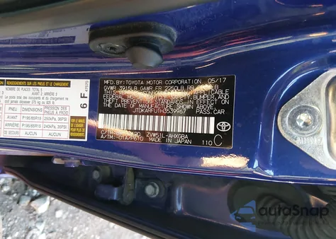 2017 Toyota Prius Four from USA, damaged, VIN JTDKARFU1H3539967